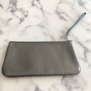 MARC JACOBS Metallic gunmetal Wristlet Bag